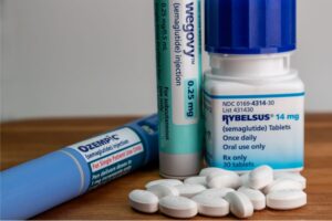 Photo of semaglutide products Ozempic, Wegovy and Rybelsus